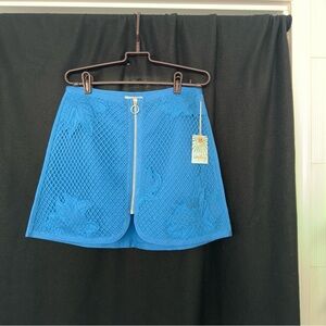 Blue Textured Women's Skirt